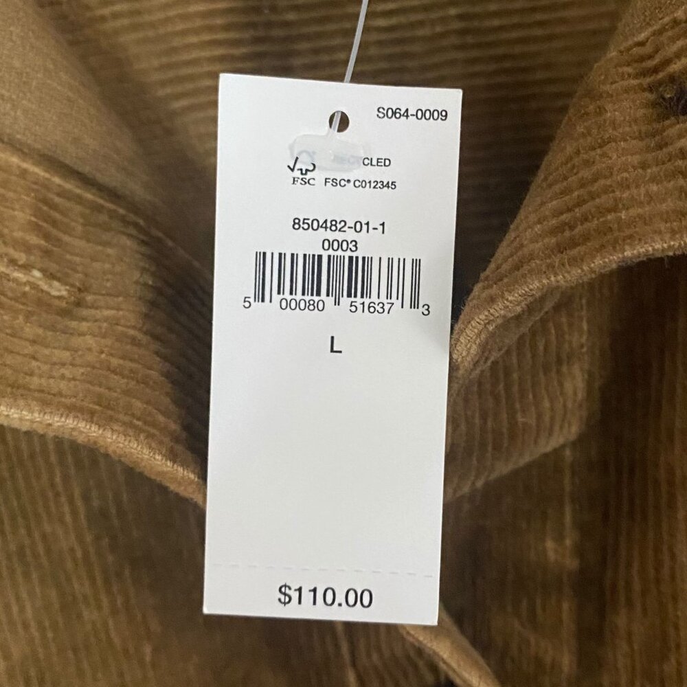 Banana Republic Corduroy Shirt Jacket Women's Large Pockets Button-Front L/S New - Picture 8 of 14